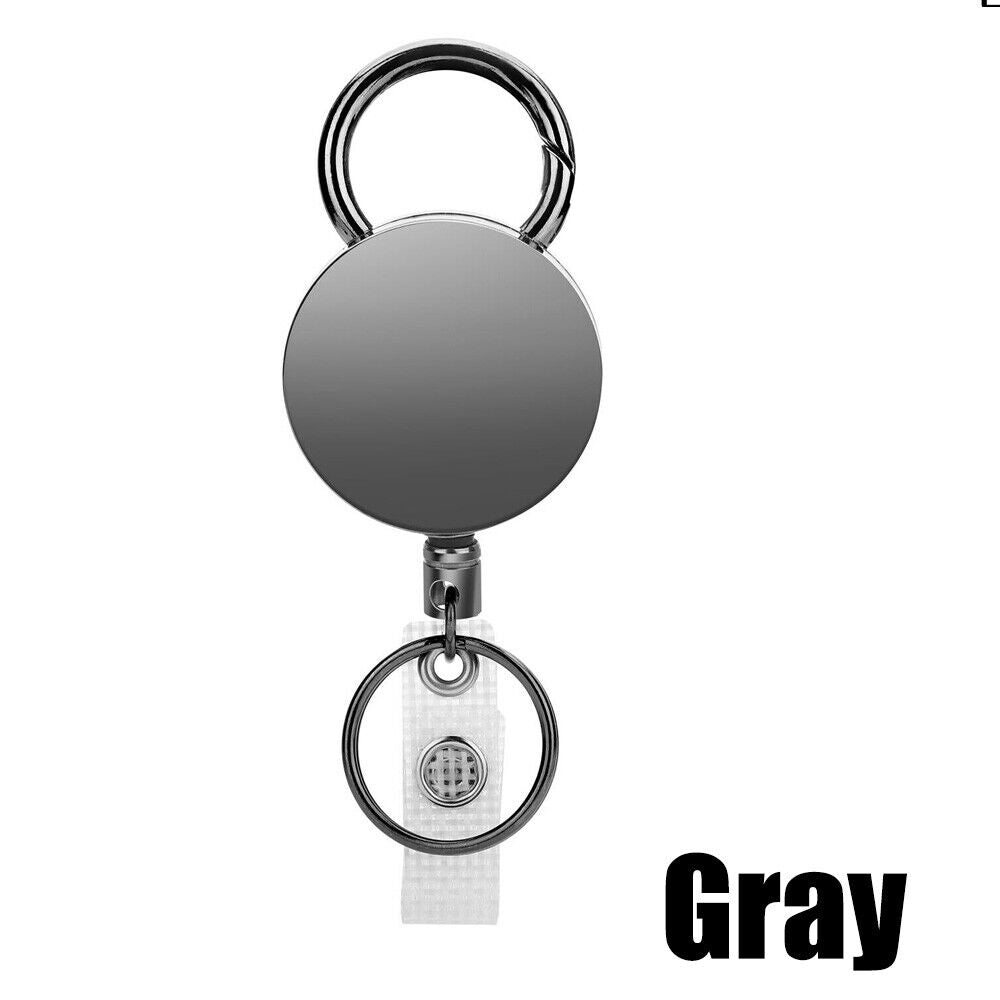 Retractable Badge Reel ID Card Holders Heavy Duty with Belt Clip Key Ring 2Packs