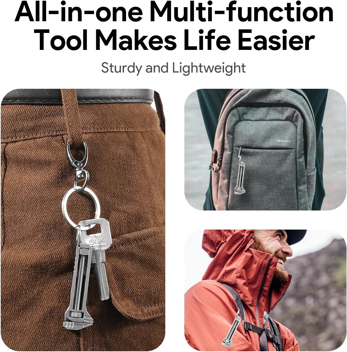 3×Compact Titanium Multitool Alloy Everyday Multi Functional Wrench Spanner Mini