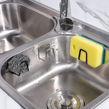 4Pcs Stainless Steel Adhesive Sponge Holder Sink Caddy for Kitchen Accessories