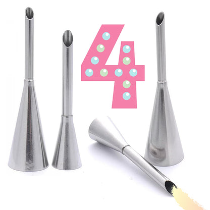 4Pack Icing Piping Nozzles Tips Set –Essential Cake Decorating Tools Kit for Sugarcraft Pastry Decor, Baking Supplie Bakeware Stainless Steel Reusable