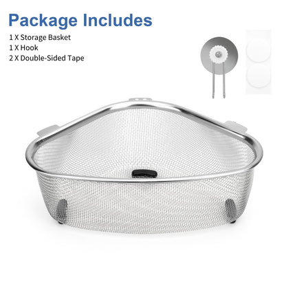 Stainless Steel Sink Strainer Basket – Triangle Drain Rack, Kitchen Food Filter | Easy Clean, Prevent Clogs, TikTok Kitchen Hack for Mess-Free Cooking