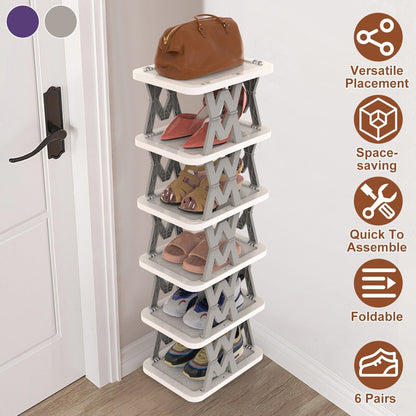 9-Tier Space-Saving Shoe Rack Organizer - Narrow Adjustable DIY Shoe Shelf for Entryway, Closet, or Bedroom, Easy Tool-Free Assembly, Modern Design