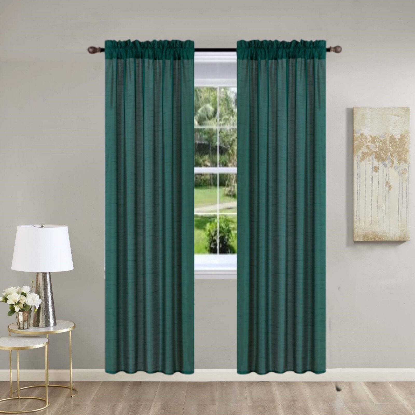 pinch pleat curtains, Unlined Rod Pocket Window Curtain Panels 2 Pack Sheer & Light, Fits 2” Rod, Home Decor Upgrade, 3 Sizes Available – Non-Blackout