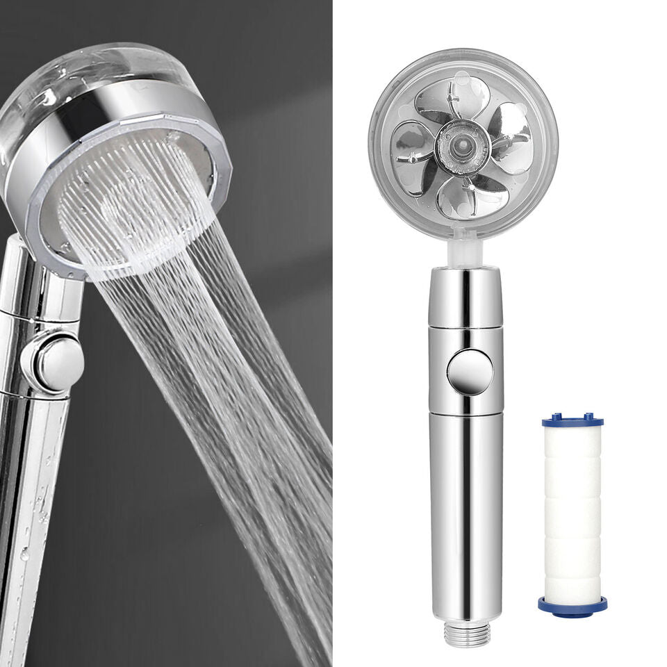 High Pressure Turbo Shower Head 360° Rotated Powerful Water Saving Hand Spray