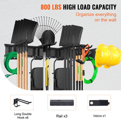 Garage Tool Organizer Storage Rack Holder Wall Mounted Heavy Duty 800 Lbs