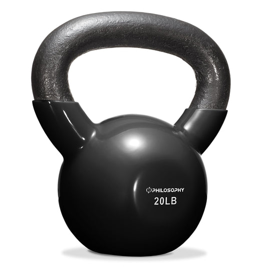 Vinyl Coated Cast Iron Kettlebell – 5lb to 50lb Weights for Strength Training, HIIT & Full-Body Workouts | TikTok Fitness Find Home Gym