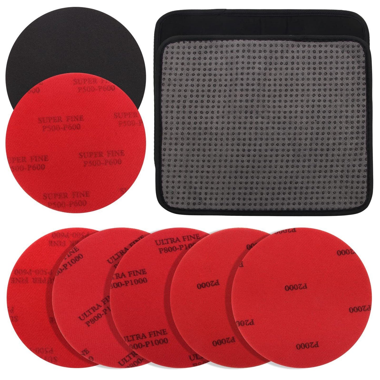 6+1 Pack Bowling Ball Sanding Pads with Towels,