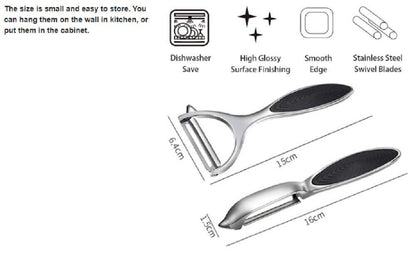 2-Pack Stainless Steel Vegetable & Fruit Peeler – Non-Slip Handle Potato Peeler