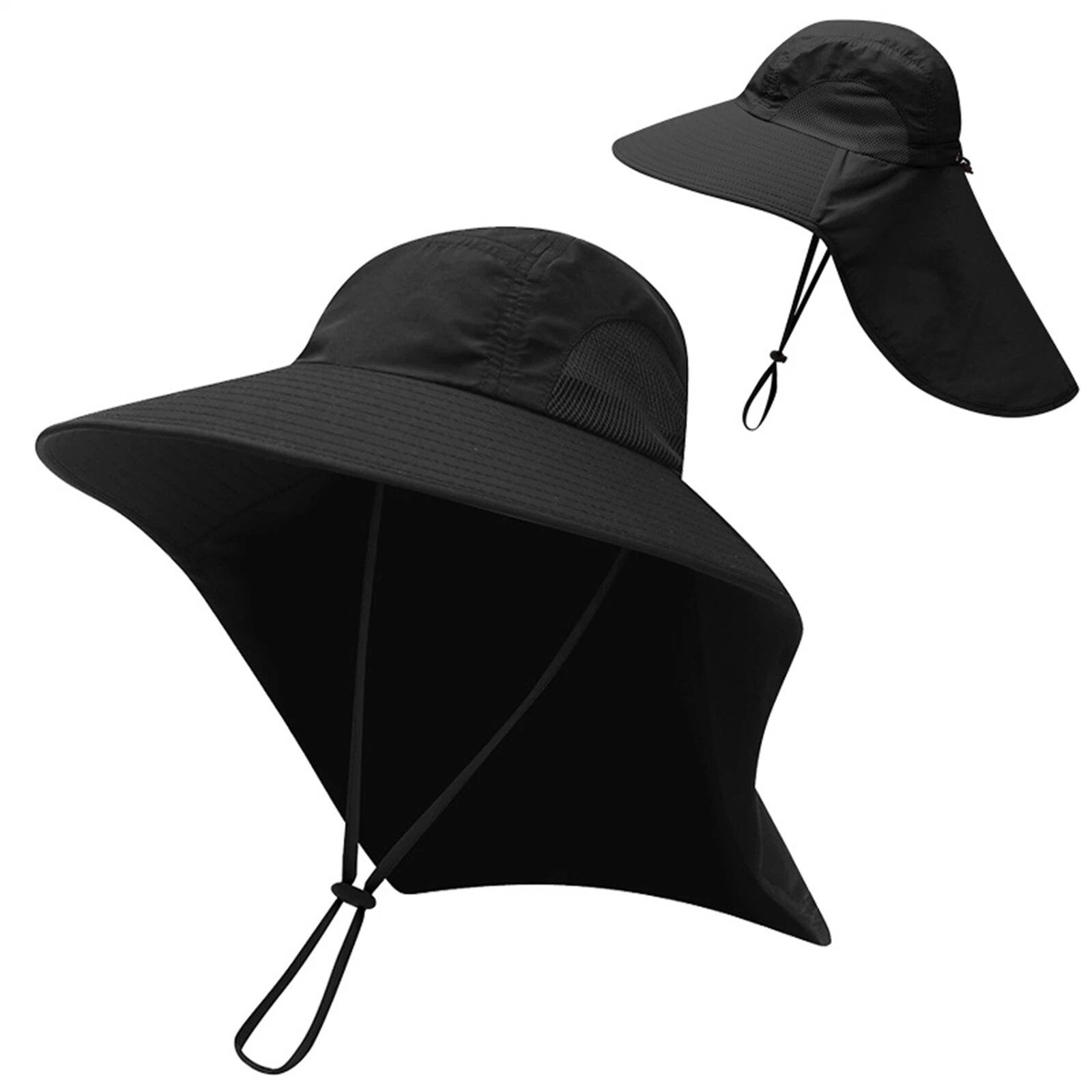 Wide Brim Sun Hat with Neck Flap UV Protection Hiking Fishing Cap Men Women US