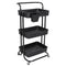 3 Tier Rolling Kitchen Trolley Cart Metal+Pp Storage Shelves Rack Utility Cart
