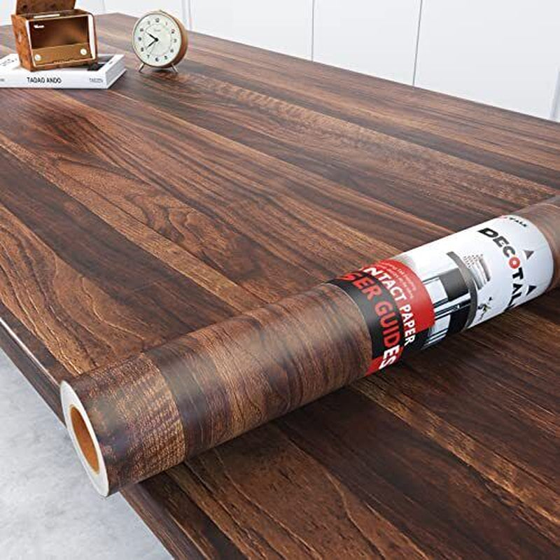 Walnut Wood Contact Paper Peel and Stick | Wood Grain Vinyl Wrap for Cabinets, Countertops, Walls, Furniture | DIY Home Decor & Shelf Liner 17.7"x120"