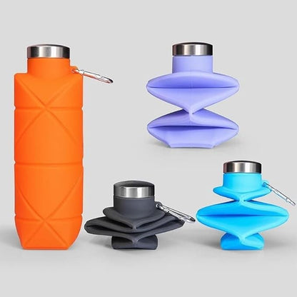 Collapsible Water Bottle,Bpa Free Silicone Reusable Foldable Travel Water Bottle