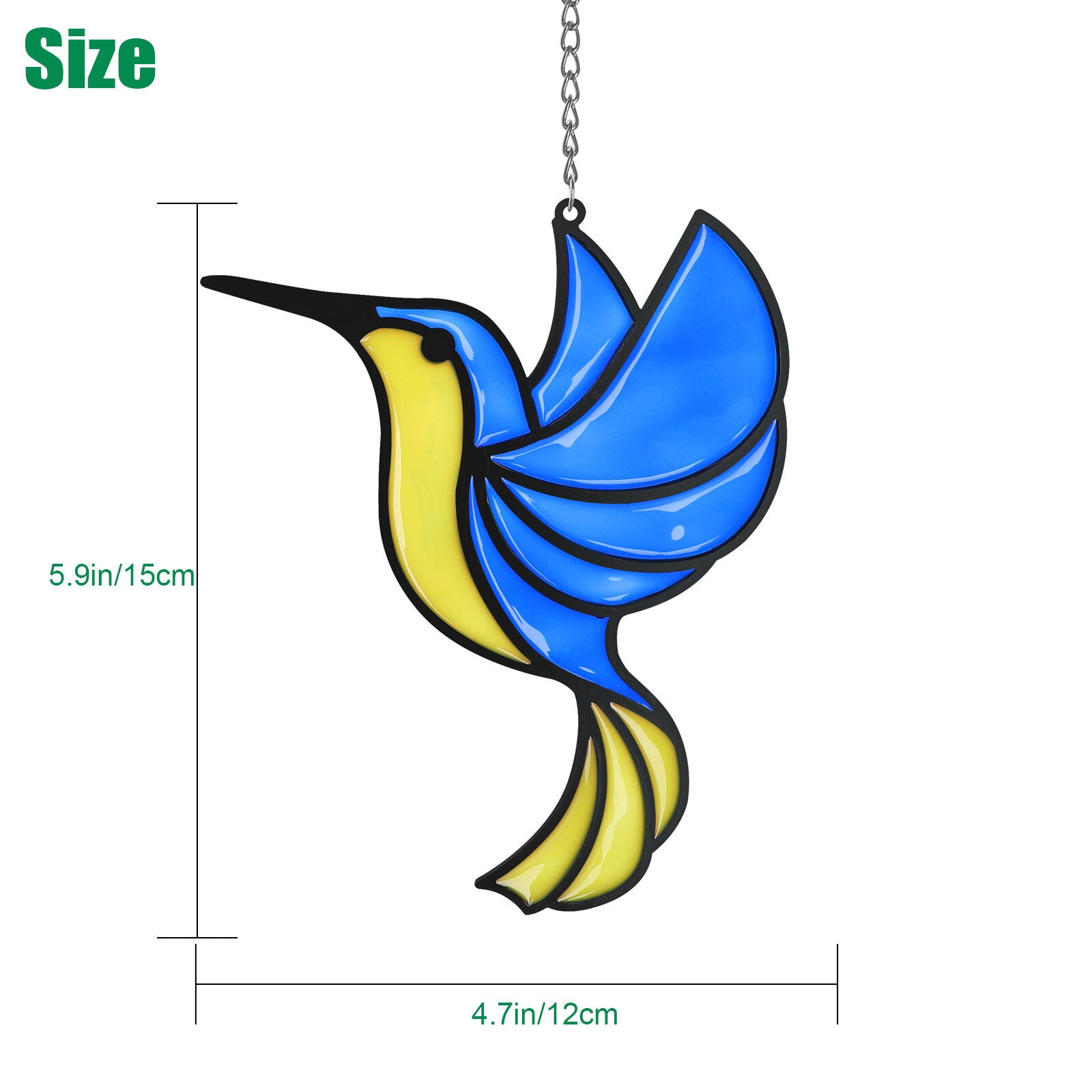 Hummingbird Suncatcher Stained Alloy Birds Garden Hanging Pendant Home Art Decor