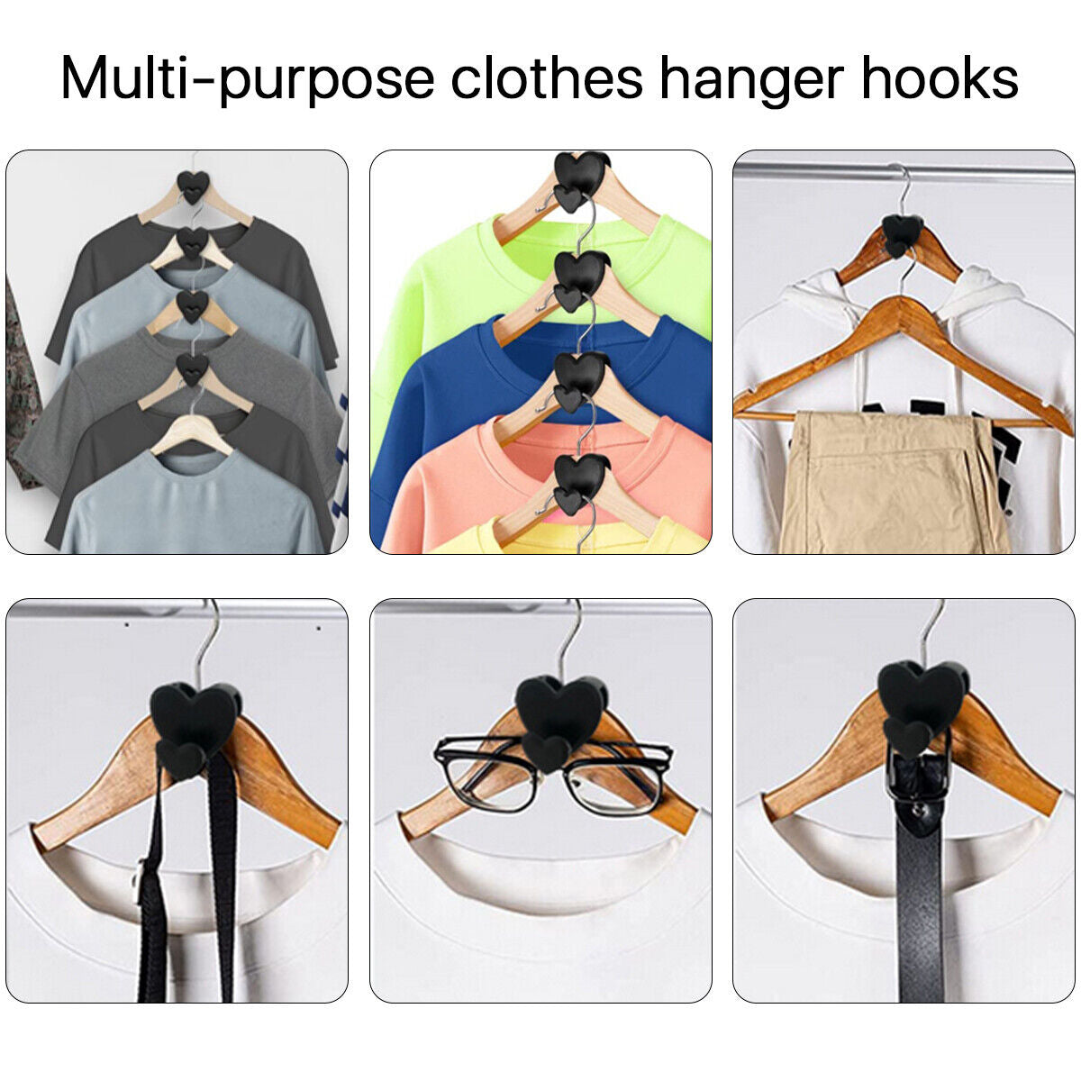 love hanger 18Pcs Space Triangles Clothes Hanger Connectors Hooks for Organizer Closet Space-Saving Hanger 
