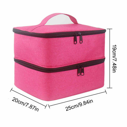 Adjustable Divider Nail Polish Carrying Case Bag Storage Organizer Pockets for Manicure Accessories