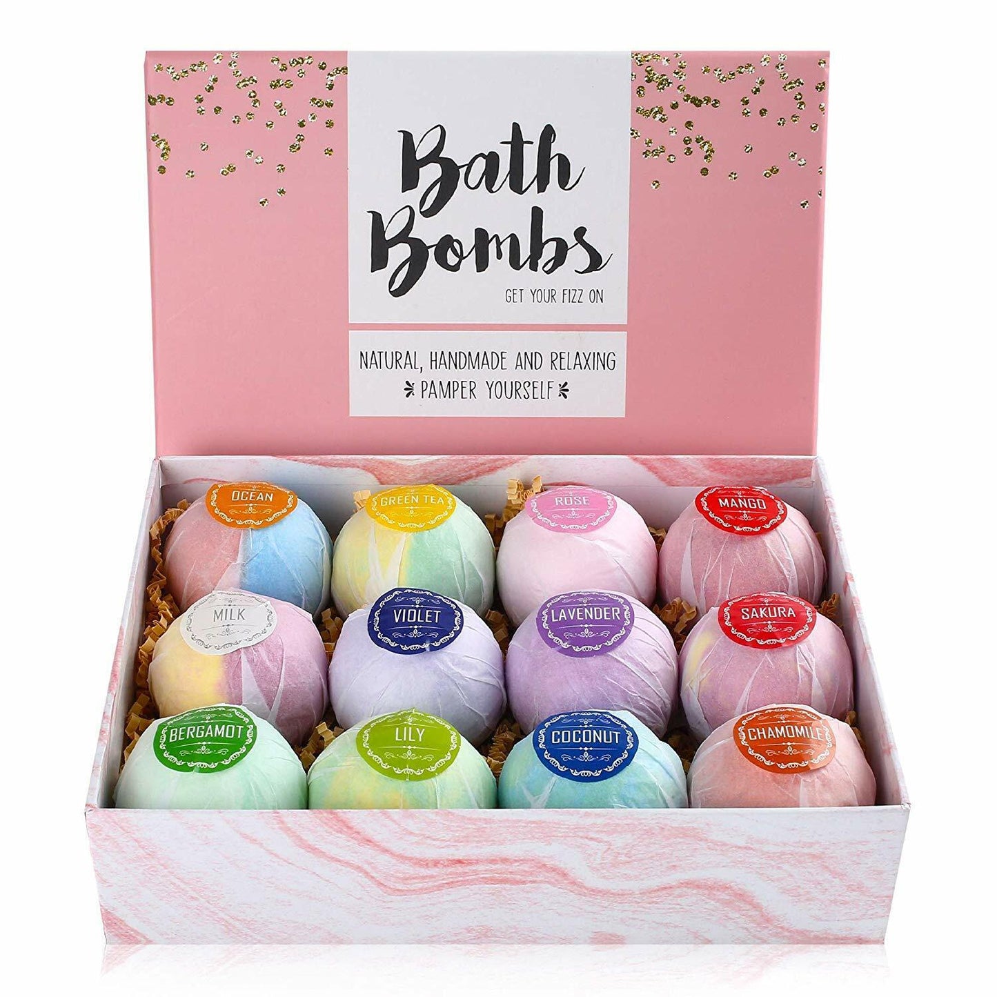 Colorful Aromatherapy Bath Bombs with Premium Essential Oils – Soothing Scents, Skin-Nourishing Spa Experience, and Relaxation for Mind & Body