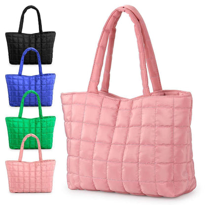Women Puffer Tote Bag Quilted Puffy Handbag Shoulder Bag down Underarm Large Bag