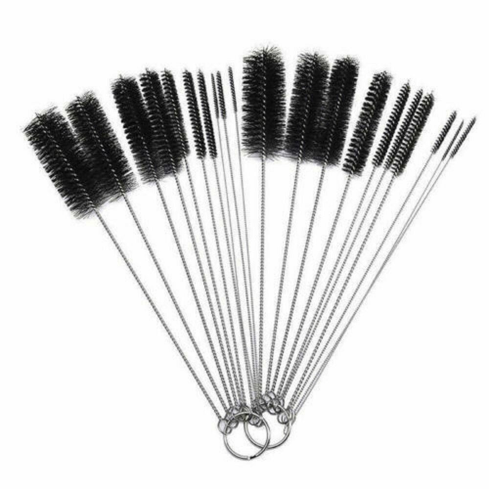 US Nylon Straw Brush Cleaner Bottle Tube Pipe Small Long Cleaning 10Pcs Set