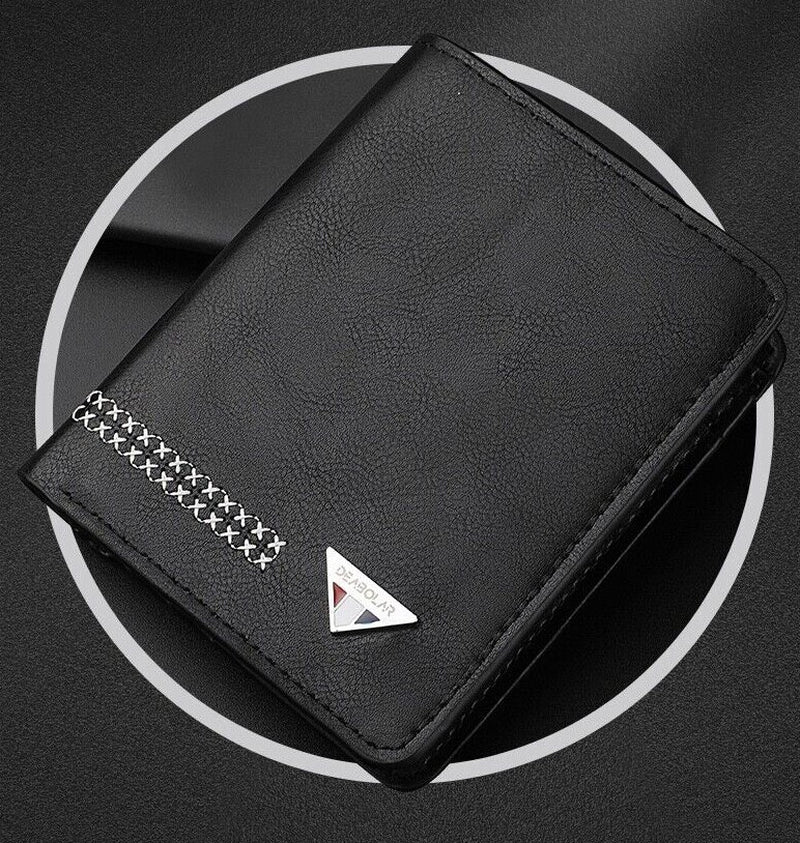 Men'S Functional Bifold Leather Wallet with ID Window Card Holder Slim Purse