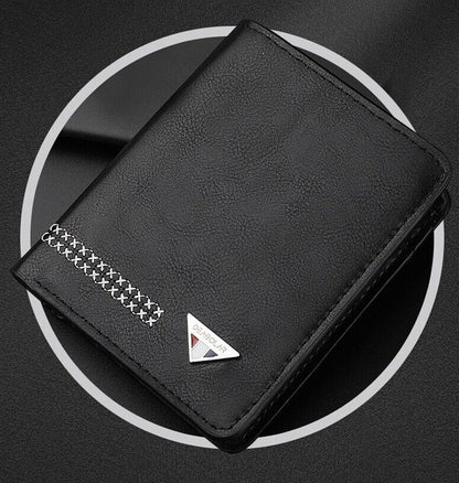 Men'S Functional Bifold Leather Wallet with ID Window Card Holder Slim Purse