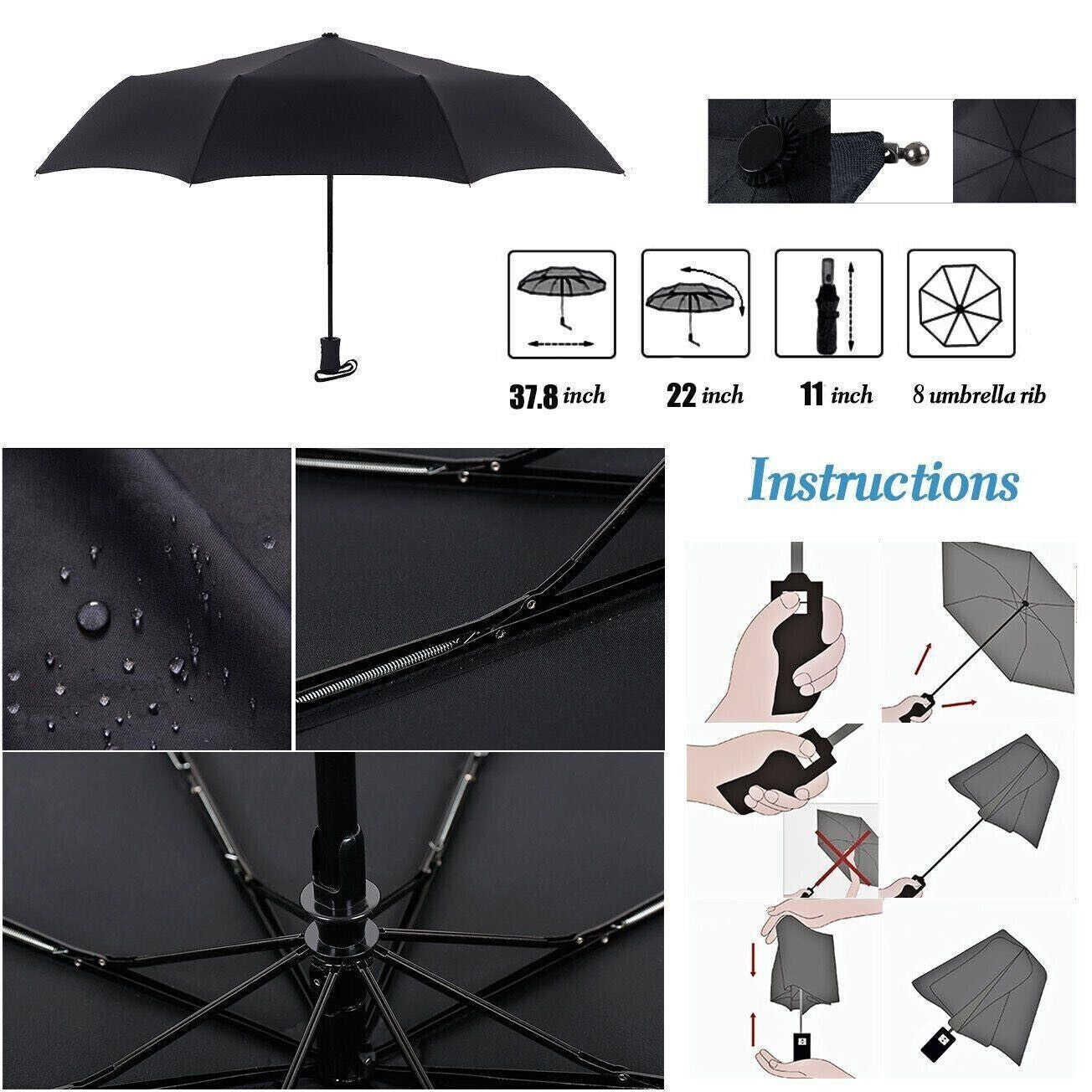 Automatic Umbrella Sun and Rain Anti-Uv Windproof 3 Folding Compact Umbrella HOT