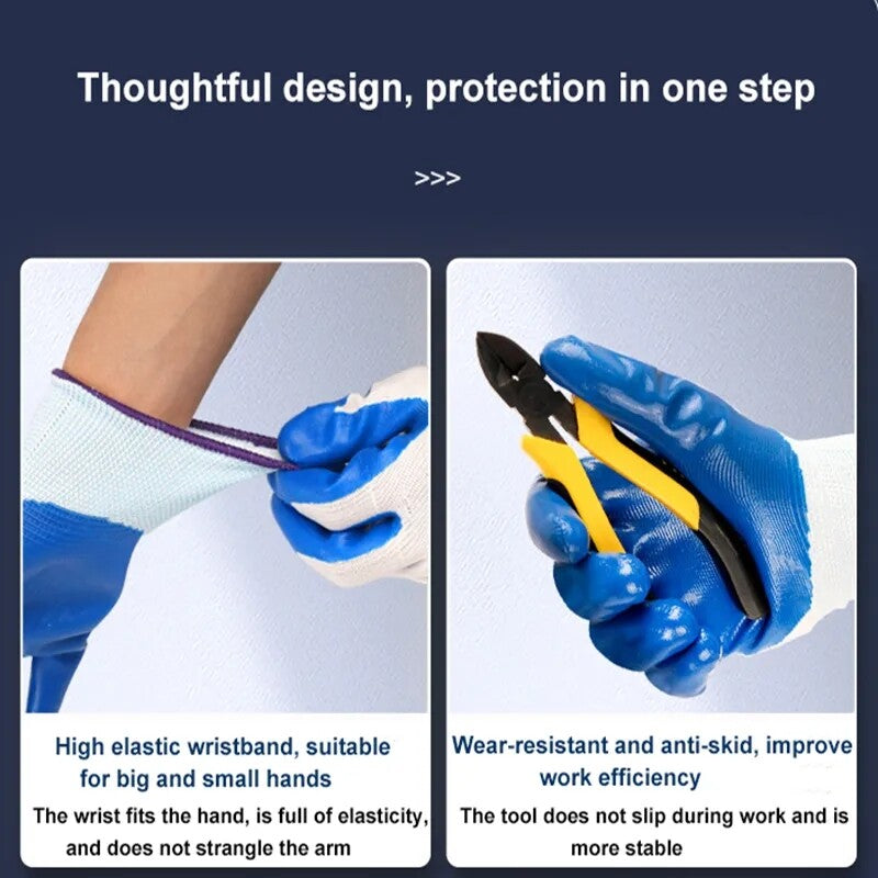 Men Women Gardening Gloves Breathable Rubber Coated Garden Gloves Working Gloves