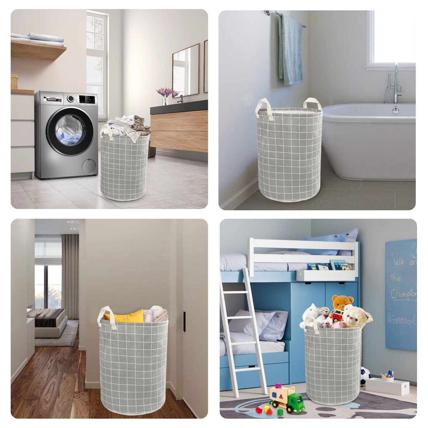 Large Foldable Storage Laundry Hamper, Dirty Clothes Basket, Wash Bag Organizer
