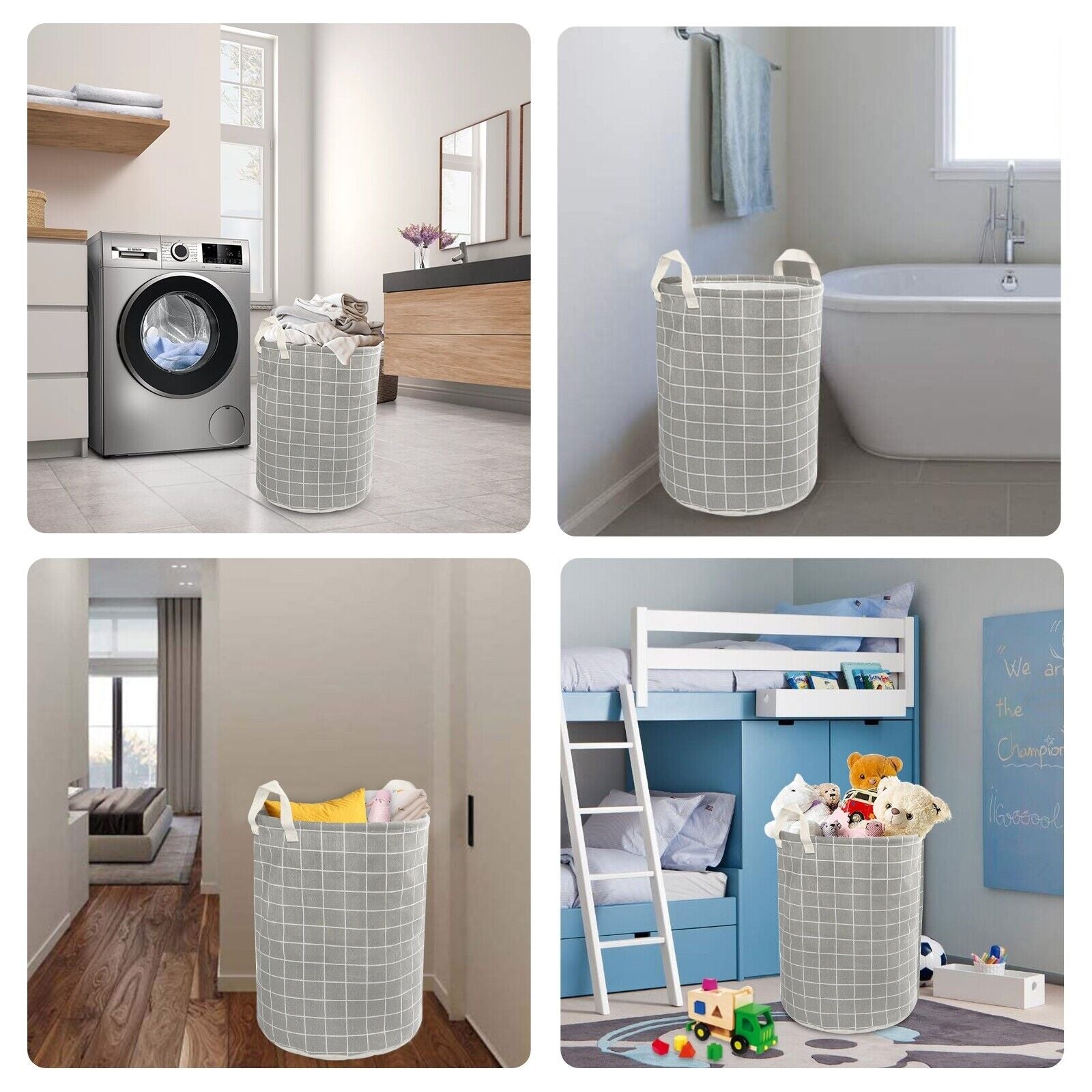 Large Foldable Storage Laundry Hamper, Dirty Clothes Basket, Wash Bag Organizer