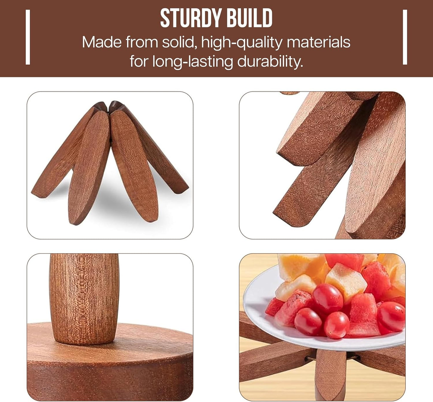 Wooden Trivets for Hot Dishes ,Tree-Shaped Trivet Set with Stand, Heat-Resistant