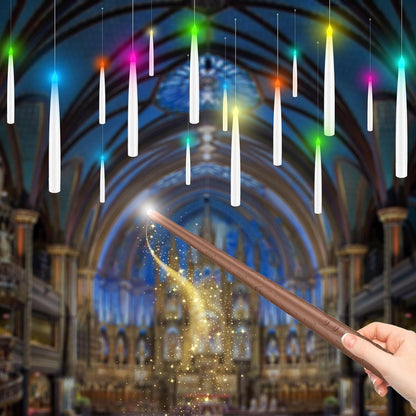 Color Changing Floating Candles with Magic Wand Remote, Holiday Decorations Magi