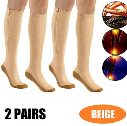 tame impala leg warmers 2 PAIRS Zip up Open Toe Compression Zipper Socks Calf Support Stocking Women Men Breathable Comfort Fabric Womenswear