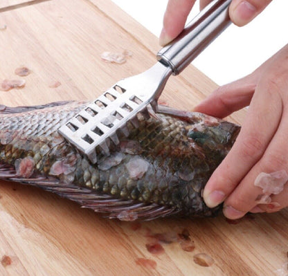 Stainless Steel Fish Scaler Brush - Efficient Scales Scraper, Skin Remover Tool
