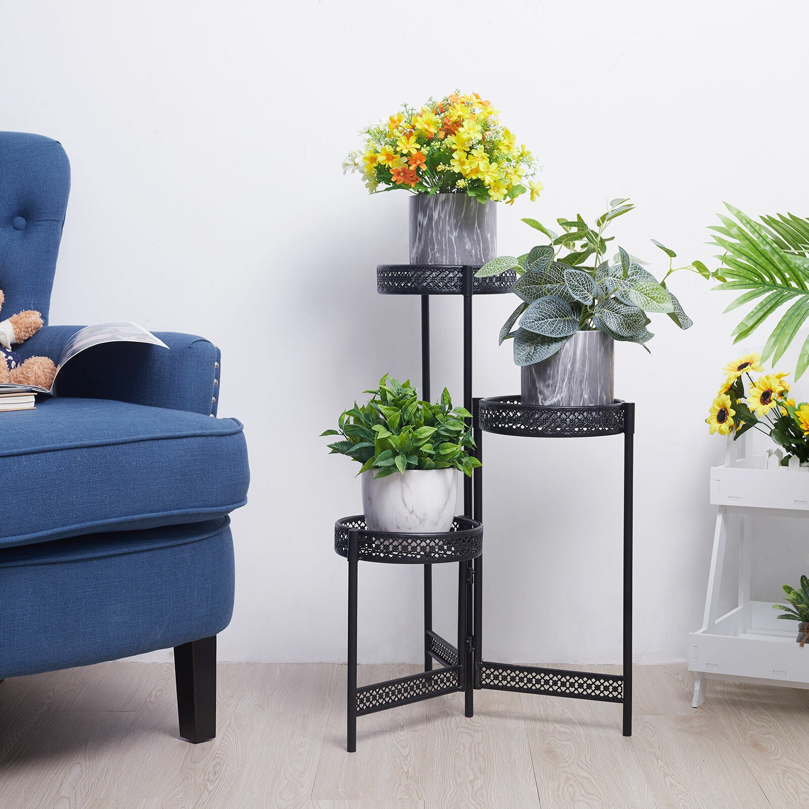 Thick Multi Tier Metal Plant Stand Display Bonsai Shelf Home Garden Patio Room