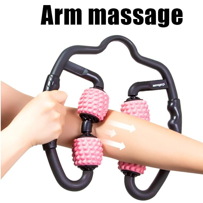 Quad Handheld Massager 360° Deep Tissue Muscle Roller Cellulite & Fascia Relief