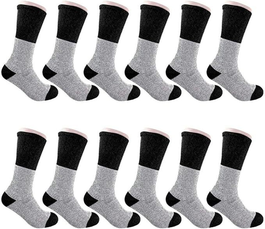 6-12 Pairs Men'S Winter Heavy Duty Warm Thermal Crew Work Boots Socks 9-11,10-15