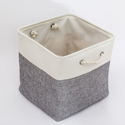 Large Storage Basket Rectangular Fabric Collapsible Organizer Bin Box 13×13×13In