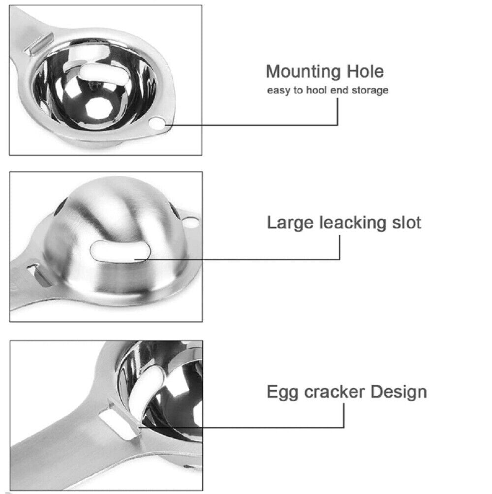 Easy Egg Yolk White Separator - Kitchen Gadget, Divider Holder Sieve Tool