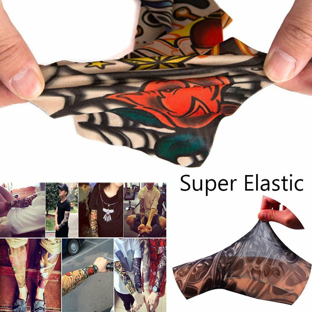 10/12PC Tattoo Cooling Arm Sleeves Cover Basketball Golf Sport UV Sun Protection