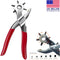 9" Leather Hole Punch Hand Pliers Belt Holes 6 Sized Puncher Heavy Duty Tool New