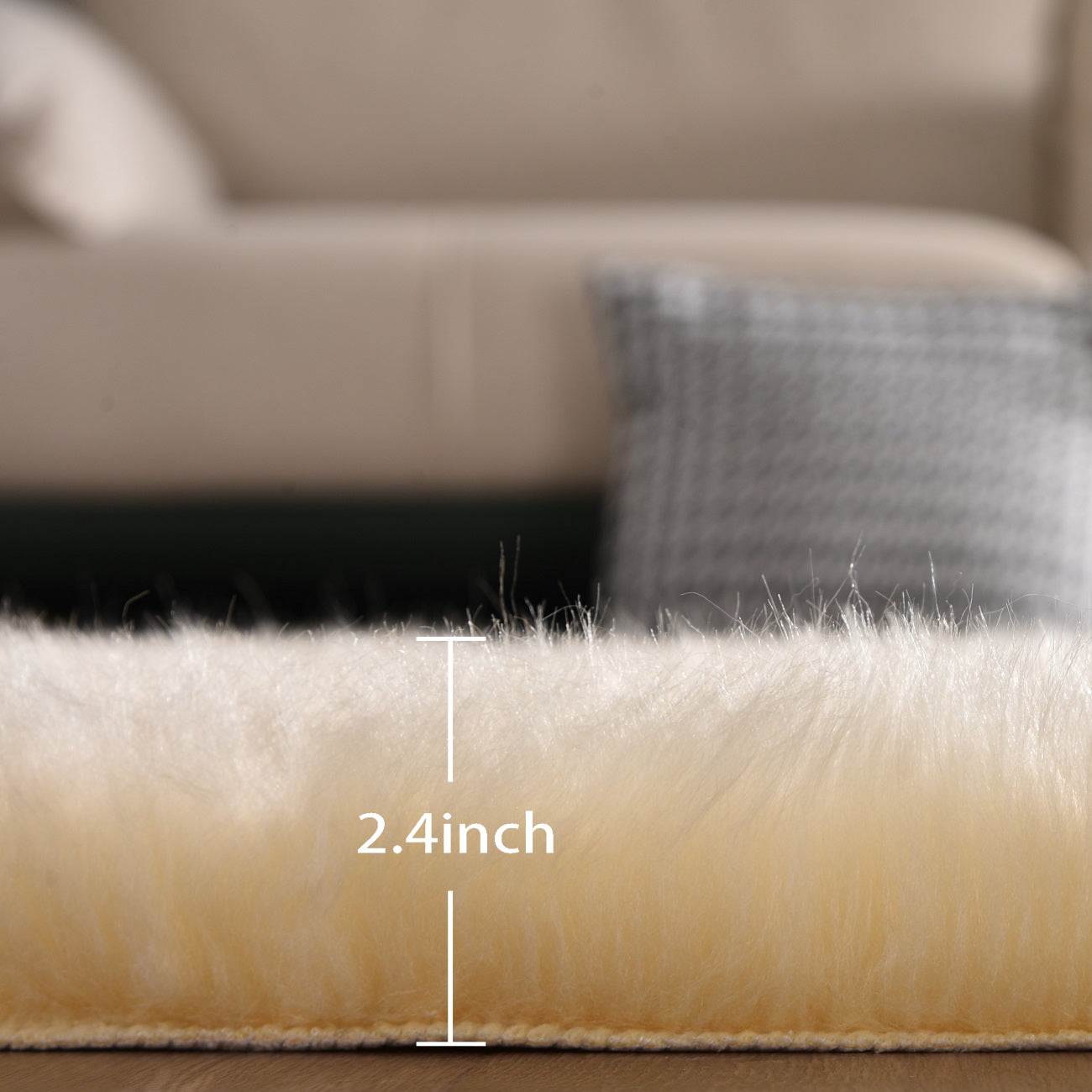 Faux Fur Sheepskin Fluffy Area Rugs round Shaggy Carpet for Bedroom Living Room