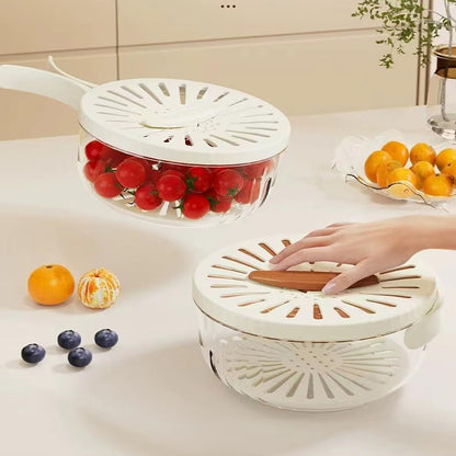 Foldable Colander with Lockable Lid Multifunctiona