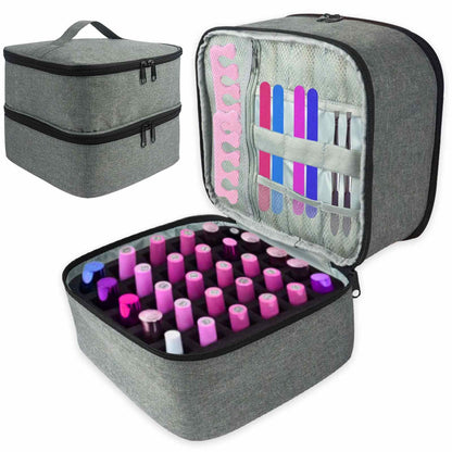 Adjustable Divider Nail Polish Carrying Case Bag Storage Organizer Pockets for Manicure Accessories