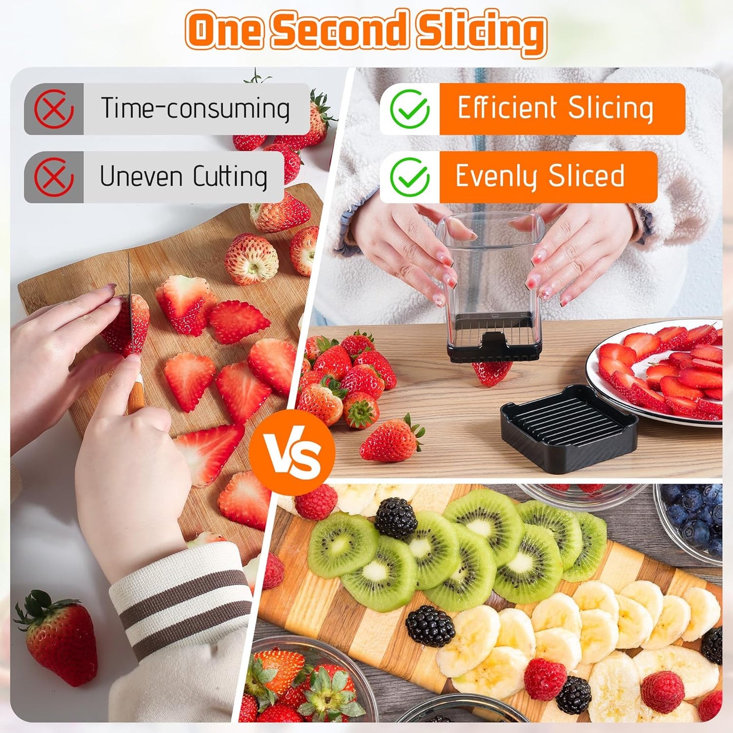 Fruit & Veggie Slicer Cup – Cutter for Banana, Egg, Grape – Portable & Safe