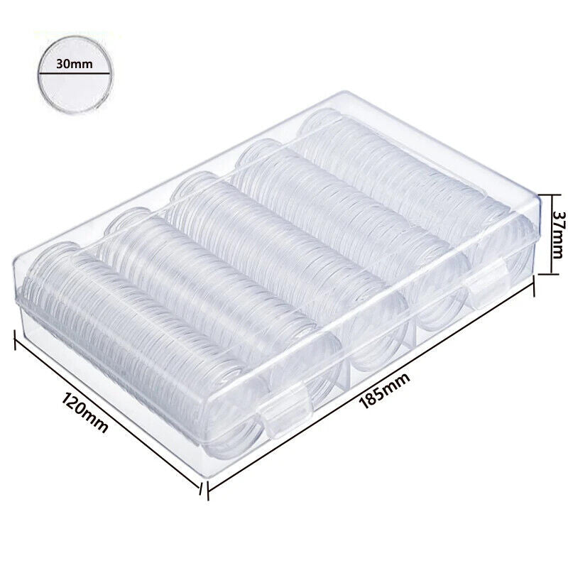 Transparent round COINNING Box Capsules Storage Containers Home Supplies