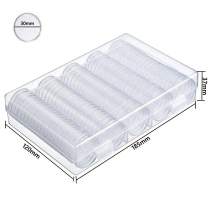 Transparent round COINNING Box Capsules Storage Containers Home Supplies