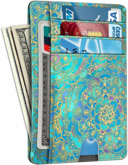 Mens RFID Blocking Leather Slim Wallet Money Credit Card Slots Coin Holder