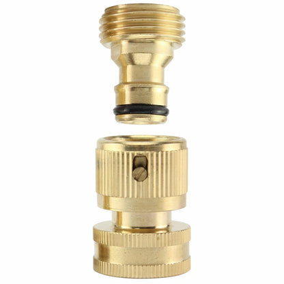 Quick Connect Brass Garden Hose Set 3/4" – Leak-Free, Durable & Easy to Use – Universal Fit for Hose, Spigot & Nozzle – Fast Install & Disconnect