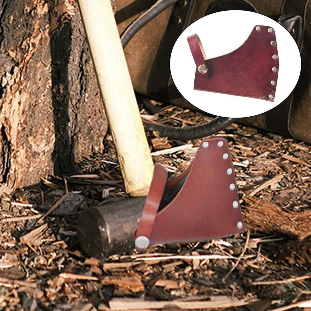 1Pc Leather Axe Holder Hatchet Lanyard Blade Sheath Head Cover Protector USA
