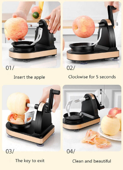 3-in-1 Apple Corer, Peeler & Cutter Hand-Cranked Slicer – Easy Fruit Processing Machine, Snacks & Meal Prep, Suction Kitchen Utensils Peeling Sturdy