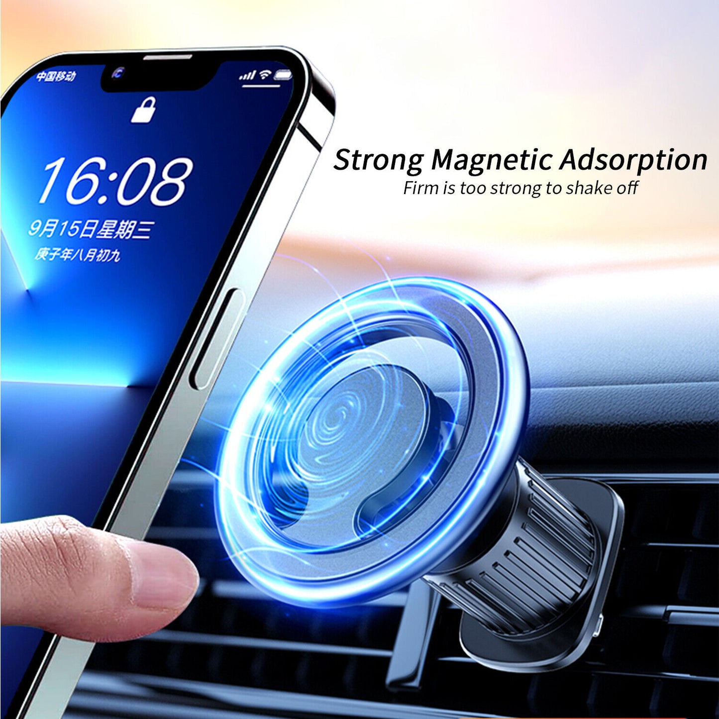 Strong Magnetic 360° Rotation Mag Safe Air Vent Car Mount Dashboard Phone Holder